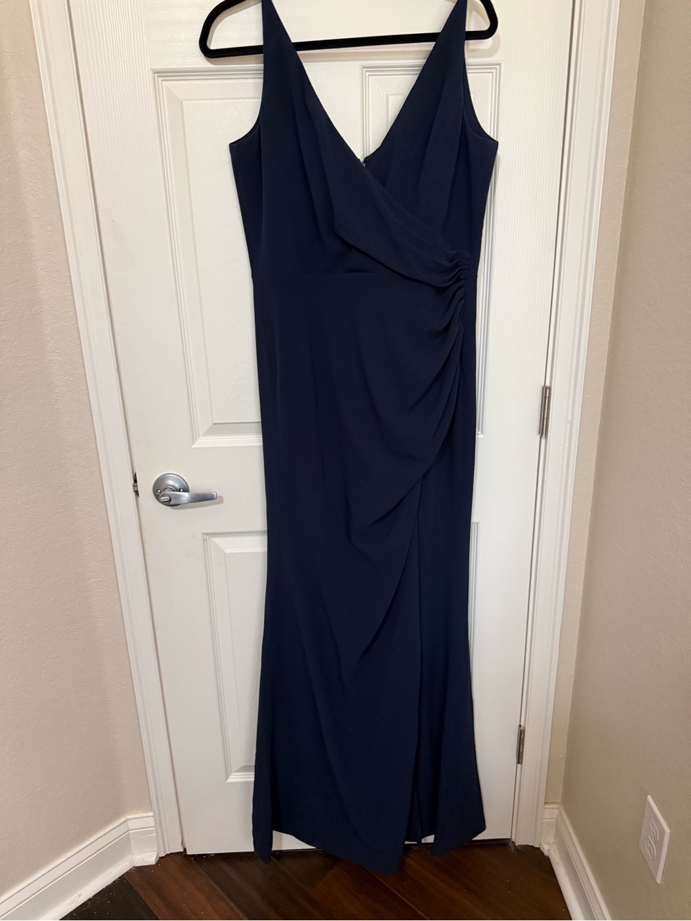 Dress the Population Navy Draped V-Neck Maxi Dress